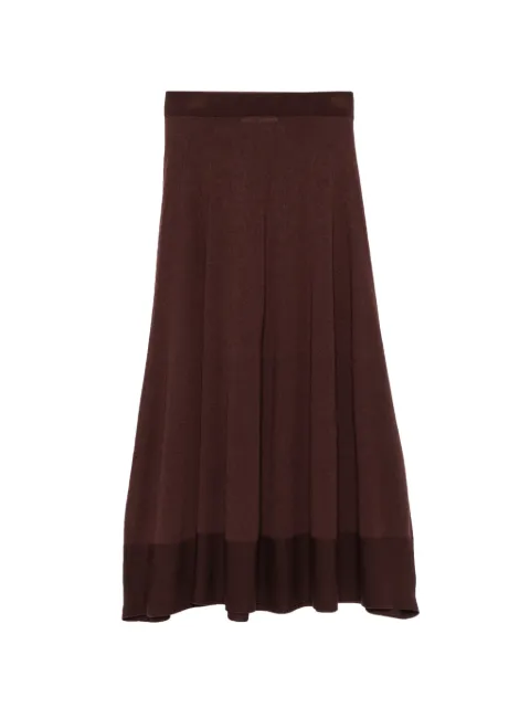 SERGIO MORETTI FIRENZE fine-knit flared skirt Brown 659725216