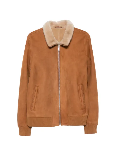 SERGIO MORETTI FIRENZE shearling-collar jacket Brown 604725204