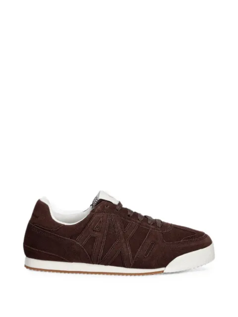 Armani Exchange logo-appliqué suede sneakers Brown XW002794AF19687