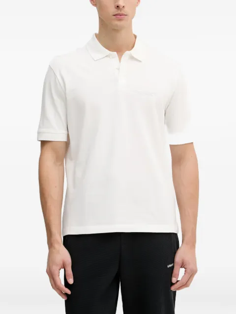 Armani Exchange logo-embroidered piqué polo shirt White XM001286AF10366