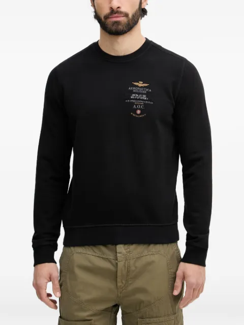 Aeronautica Militare embroidered logo-patch sweater Black FE2054UF00665