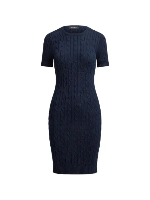 Lauren Ralph Lauren cable-knit short-sleeve mini dress Blue 200933251