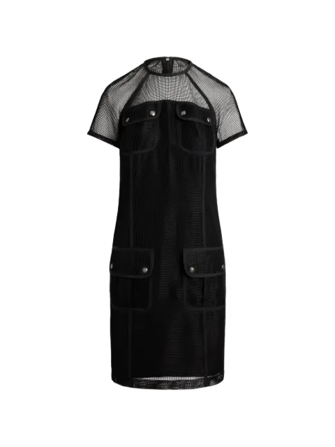 Lauren Ralph Lauren mesh-overlay pocket-detail mini dress Black 200B24602
