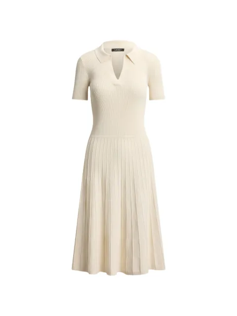 Lauren Ralph Lauren rib-knit short-sleeve midi dress Neutrals 200P14049