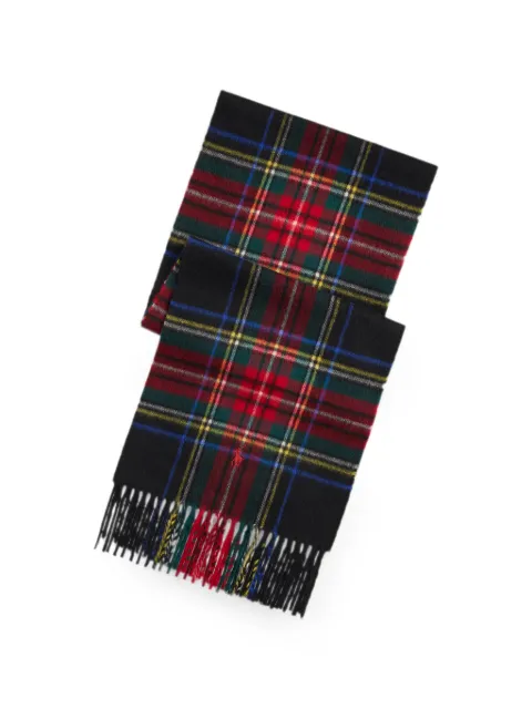 Polo Ralph Lauren plaid fringed scarf Black 449959360004