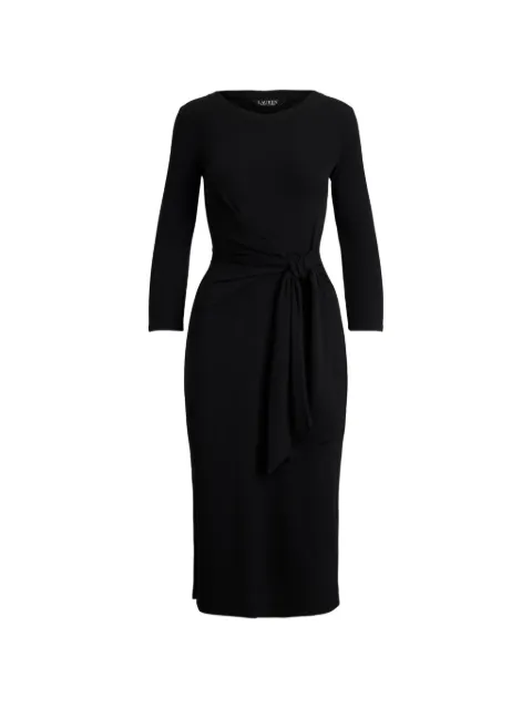 Lauren Ralph Lauren tie-front rib-knit dress Black 200973598