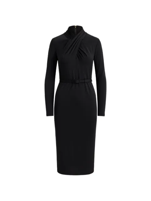 Lauren Ralph Lauren belted mock-neck midi dress Black 200P11866