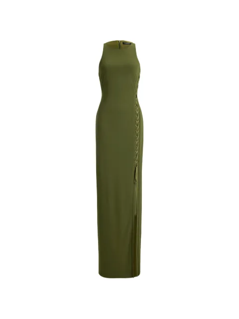 Lauren Ralph Lauren lace-up jersey maxi dres Green 253P13709