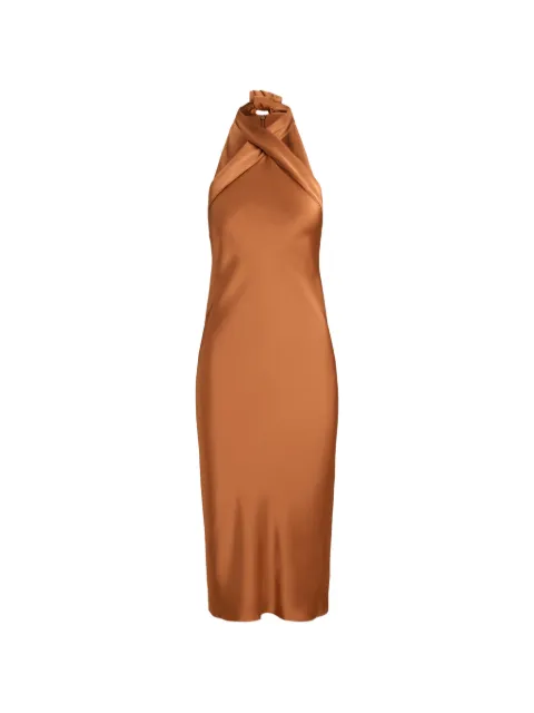 Lauren Ralph Lauren tie-back halter midi dress Orange 253B29253003
