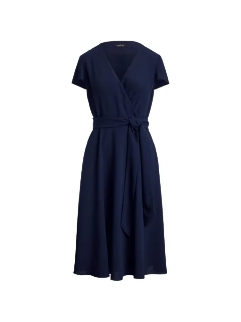 Lauren Ralph Lauren belted georgette surplice midi dress Blue 200P13812