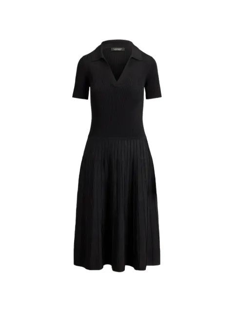 Lauren Ralph Lauren rib-knit short-sleeve jumper midi dress Black 200P14049