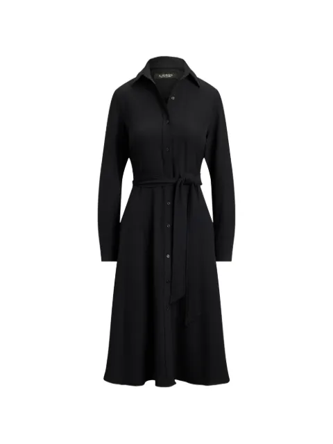 Lauren Ralph Lauren double-faced georgette belted midi shirt dress Black 200P14803