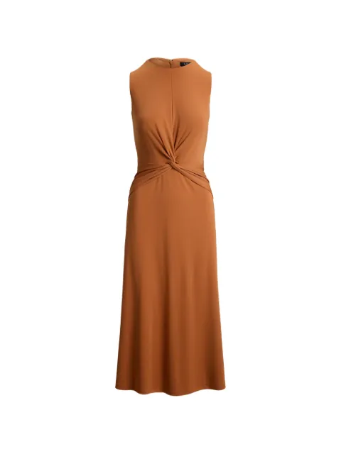 Lauren Ralph Lauren twist-front A-line midi dress Orange 200P14029
