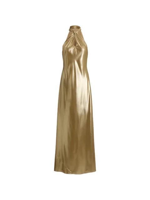 Lauren Ralph Lauren twist-front metallic maxi gown Gold 253P13985