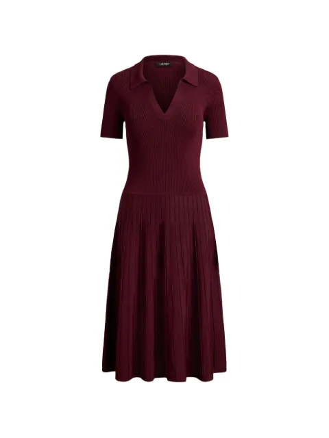 Lauren Ralph Lauren rib-knit short-sleeve midi dress Red 200P14049