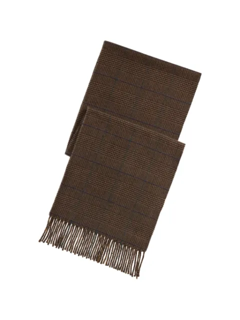 Polo Ralph Lauren Prince of Wales check fringed scarf Brown 449P20261003