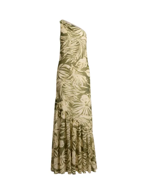 Lauren Ralph Lauren palm-print one-shoulder maxi dress Green 253P13986