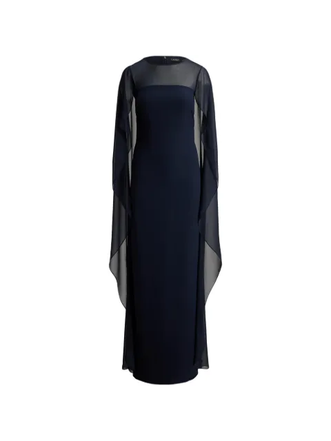 Lauren Ralph Lauren cape-overlay georgette gown maxi dress Blue 253B20797