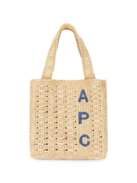 A.P.C. logo-embroidered woven tote bag Neutrals RAAAIF67079