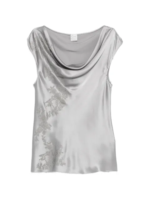Carine Gilson lace-trimmed silk blouse Grey CR0466GEW26PLBGRI