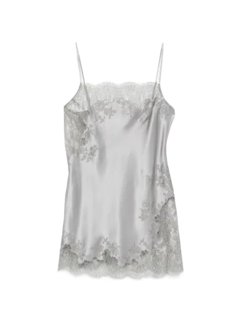 Carine Gilson lace-trim silk slip blouse Grey CR0400AEW26PLBGRI