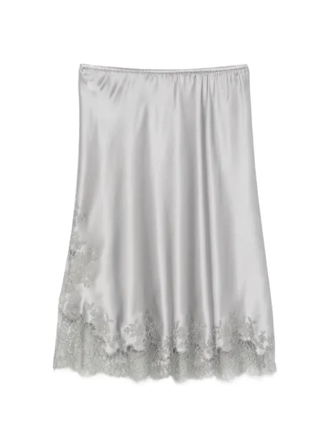Carine Gilson lace-trim silk skirt Grey CR0888AEW26PLBGRI