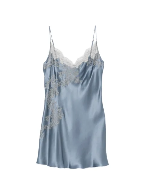 Carine Gilson lace-trim slip dress Blue CR0451HEW26GALGRI