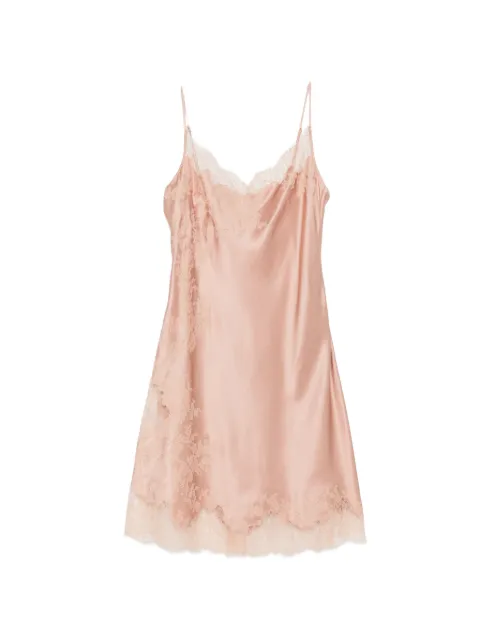 Carine Gilson lace-trim silk nightdress Pink CR0391SEW26VISVIS