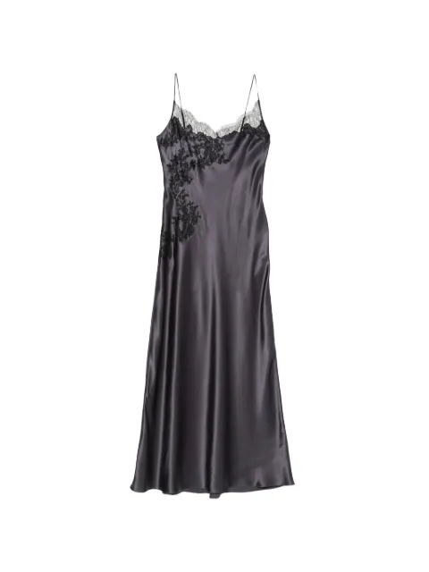 Carine Gilson lace-trim silk nightdress Grey CR0251GEW26NDGBLK