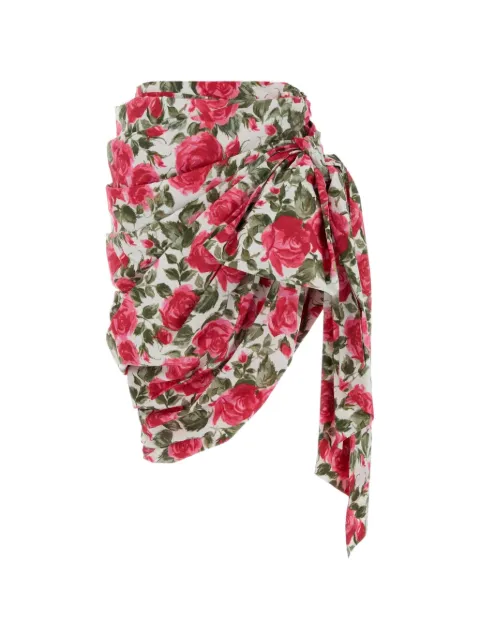 Chloé floral-print draped midi skirt Red CH26UJU79316