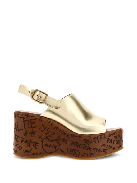 Chloé Maxime wedge sandals Gold CH26U10GXL
