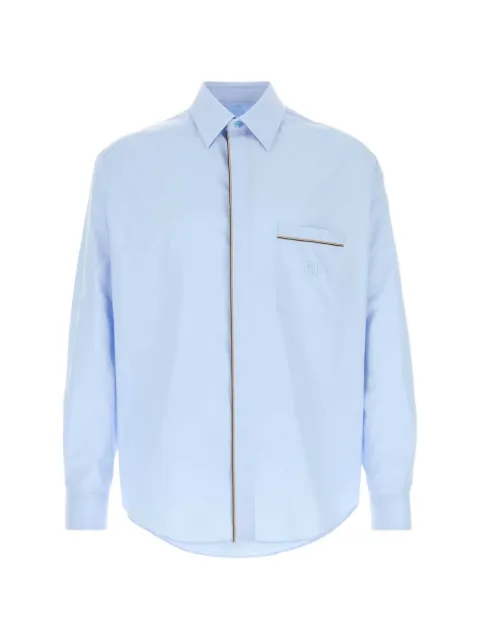 FENDI piping-detail cotton shirt Blue FS1371B15Y