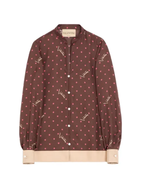 Valentino Garavani Stelline Firma starry twill shirt Brown BAB8P2AF9