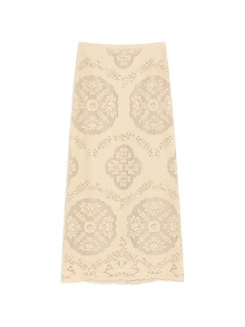 Valentino Garavani midi skirt in floral stamp blanket Neutrals BRAF57AET