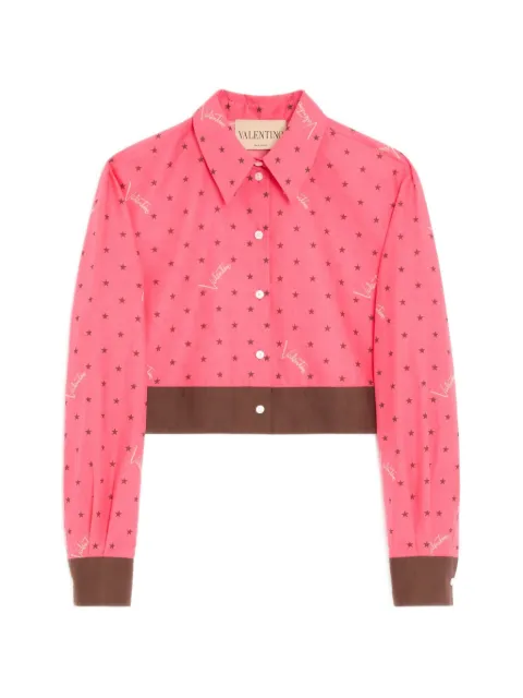 Valentino Garavani Muslin Starry Signature shirt with star-print Pink BAB8P6AFA