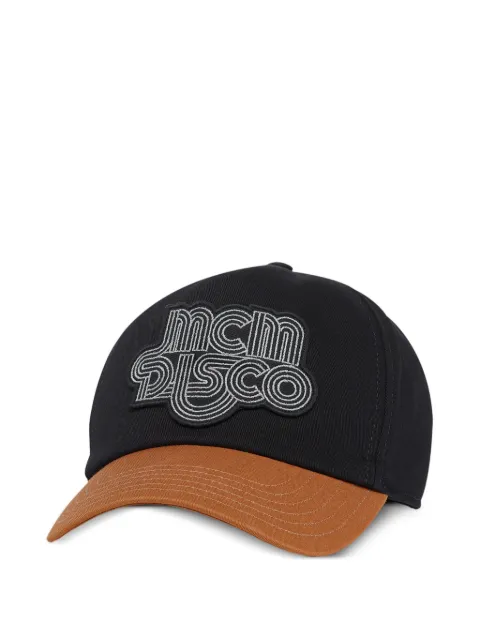 MCM Disco logo-embroidered cap Black MECGAMM01BK
