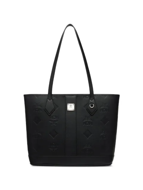 MCM small Liz embossed leather tote bag Black MWPGALR02