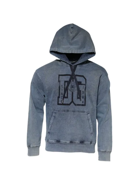Dolce & Gabbana graphic-print denim hoodie Blue G9VU9TFU77G