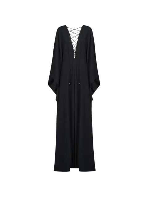 Taller Marmo Sahara lace-up kaftan dress Black TMPF2601133