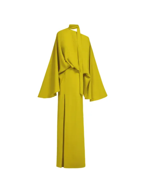 Taller Marmo Brooks tie-neck maxi dress Yellow TMPF2631203