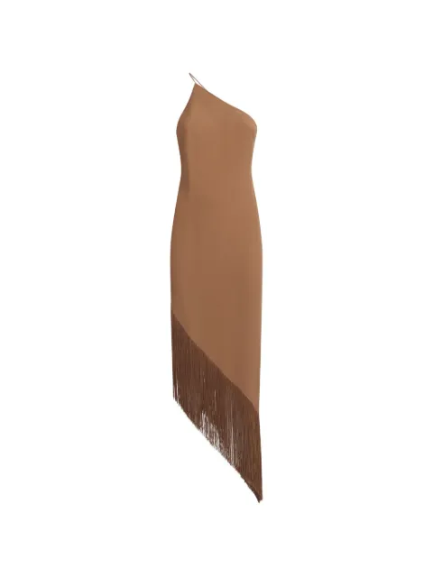 Taller Marmo Antelope fringed asymmetric dress Brown TMPF2622754