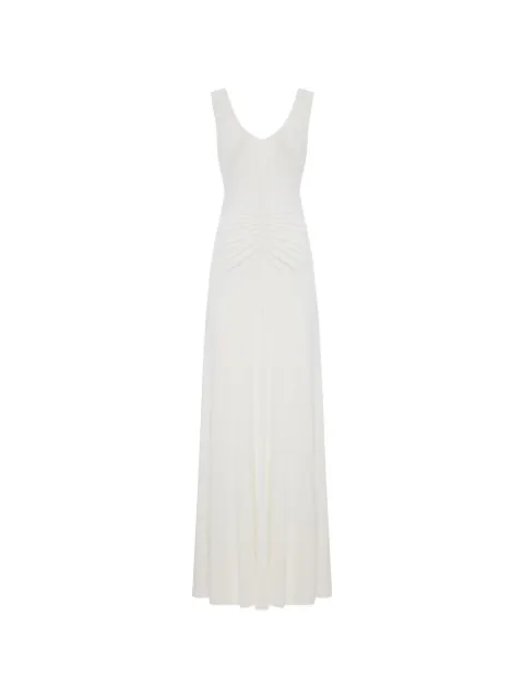 Self-Portrait ruched sleeveless maxi dress White PF26080XW