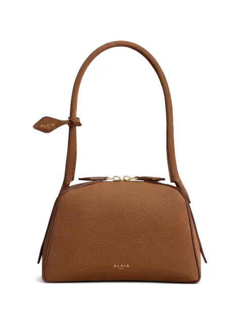 Alaïa small Le Bouledogue bowling-shaped shoulder bag Brown AA1L1012CA214