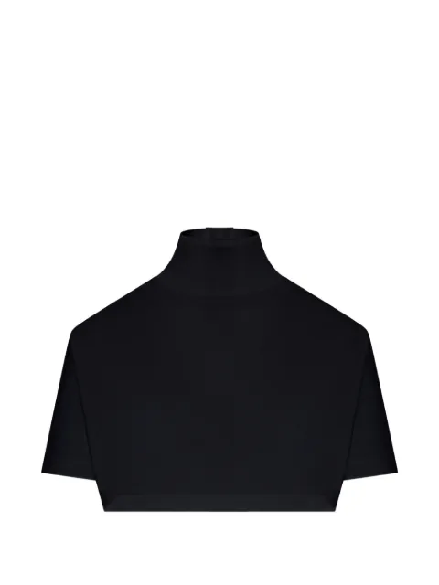 Alaïa high-neck cropped blouse Black AA9H0455J103D