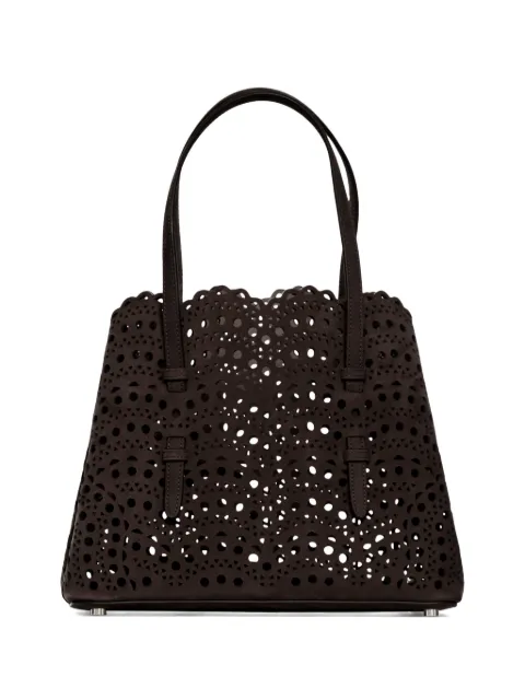 Alaïa 25 Mina Vienne laser-cut leather tote bag Brown AA1S06725CA322