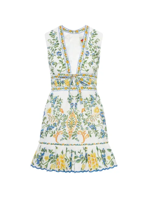 FARM Rio Emily floral-print ruffled mini dress White 355470