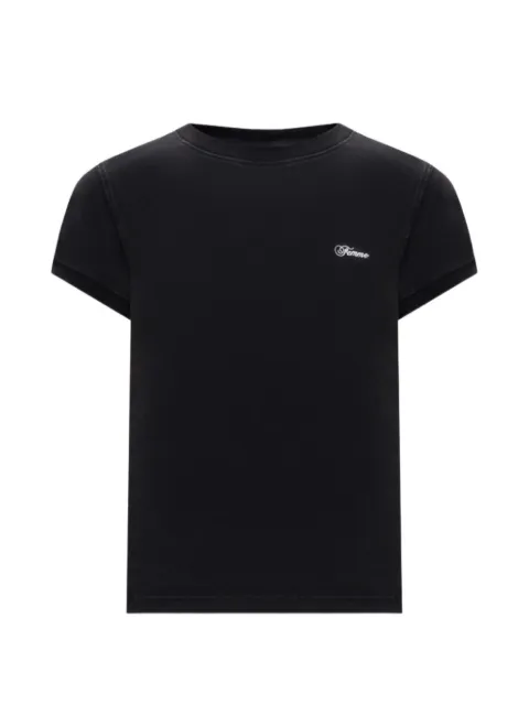 VETEMENTS logo-embroidered T-shirt Black WH27TR166B
