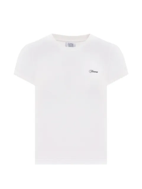 VETEMENTS logo-embroidered crew-neck T-shirt White WH27TR165W