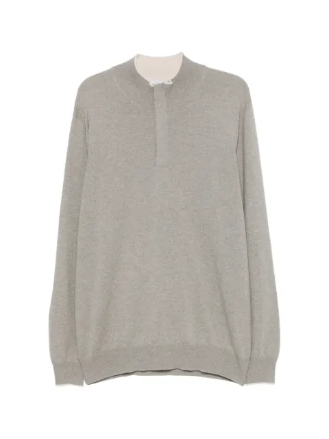 Gran Sasso contrast-trim quarter-zip wool jumper Grey 5510719675