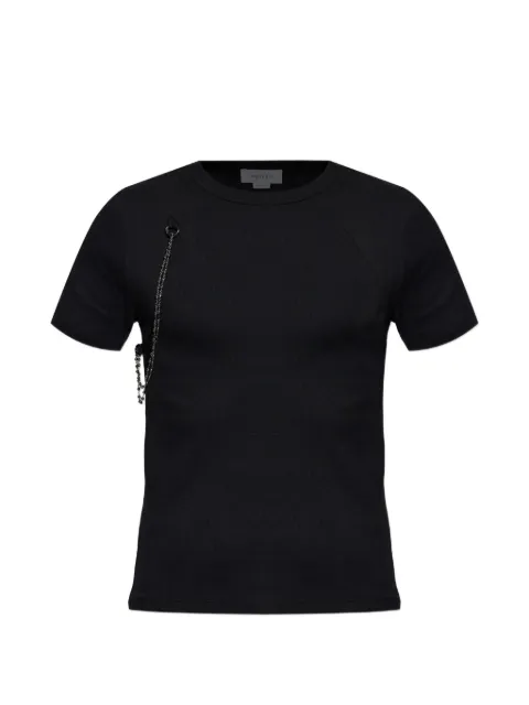Alexander McQueen chain-detail ribbed T-shirt Black 865528QXACM